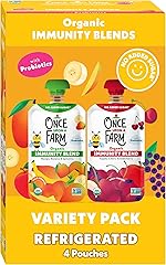 Once Upon a Farm, Organic Immunity Blend Mango, Banana & Spirulina and Apple, Cherry & Elderberry Pouch Multipack, 4-3.2oz