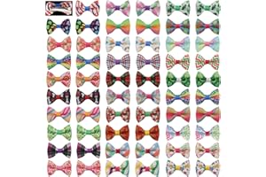 Auvoau 60Pcs Dog Bows with Clips,Puppy Bowknot Doggy Topknot Pet Small Dog Hair Bows Bulk for Short Haired Dogs Pet Cat Girls Female Grooming Accessories