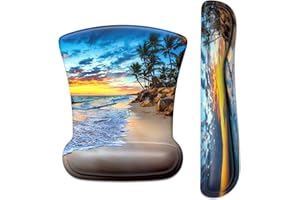 ITNRSIIET Mouse Pad Wrist Support Keyboard Wrist Rest Pad Ergonomic Mousepad Non-Slip Memory Foam Keyboard Pad Easy Typing Pa