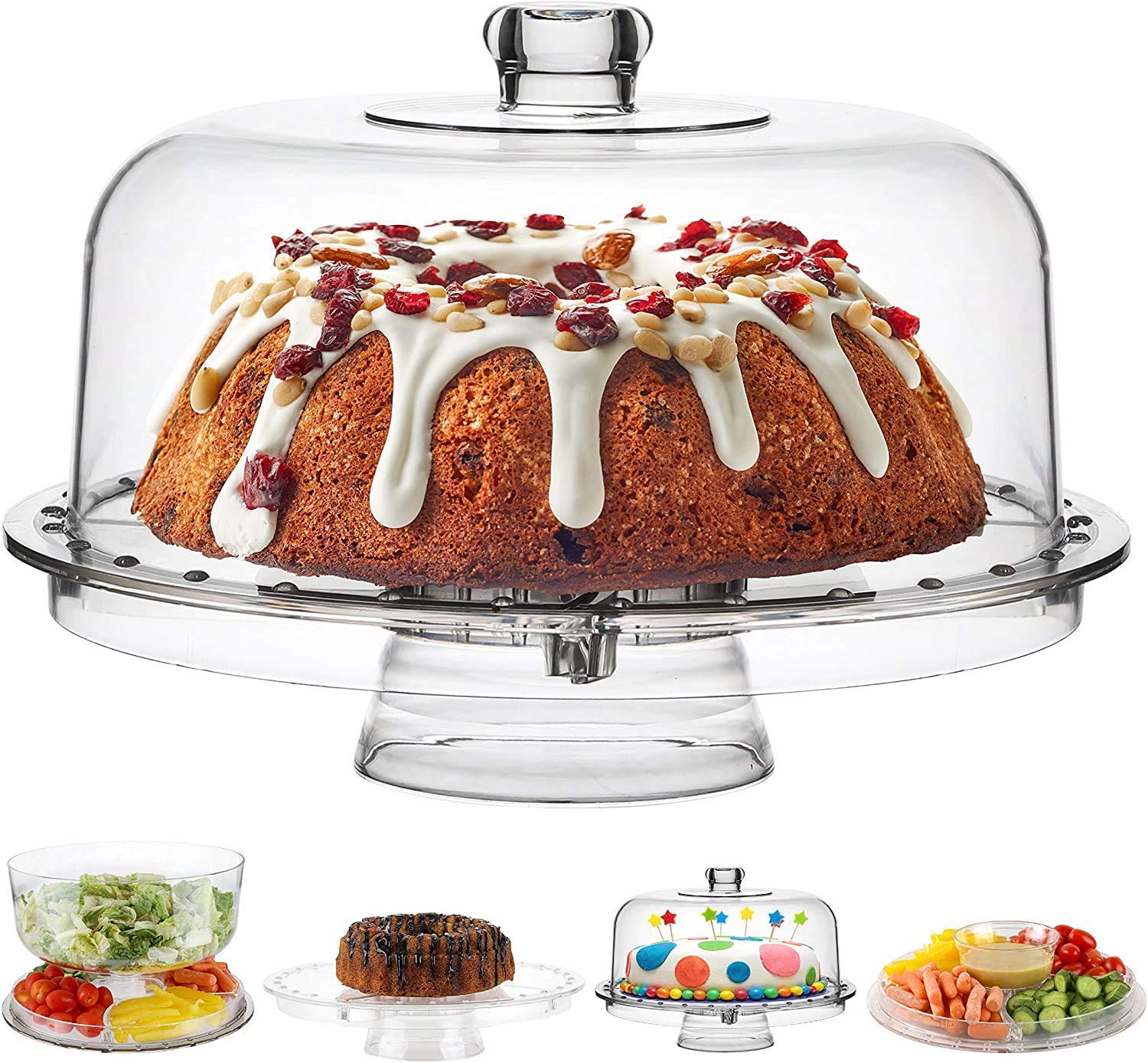 HIRU 3 in 1 Multifunction Cake Stand Birthday Cake Stand Acrylic Cake