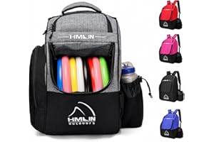 HMLIN OUTOOORS Disc Golf Bag | Disc Golf Starter Set | Disc Golf Backpack Lightweight | Frisbee Golf Discs Bag | Disc Golf Bags For Men| 20 Disc Capacity | 8 Pockets