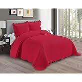 Linen Plus Embossed Coverlet Bedspread Set Oversized Solid Red Full/Queen Bed Cover Bedding New # Dana