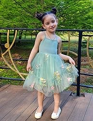 Arshiner Toddler Girl Tulle Dress Sage Green Tutu