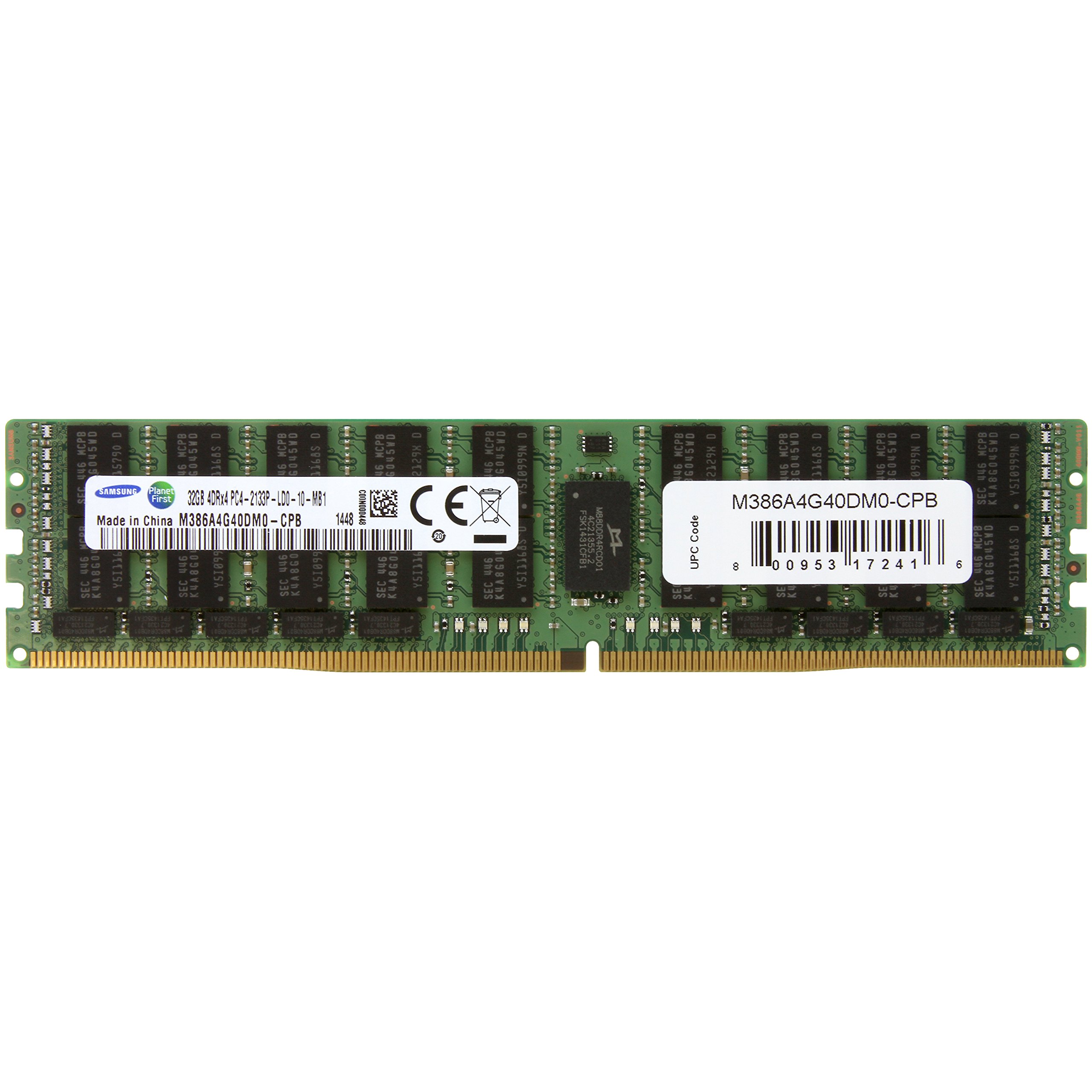Photo 1 of Samsung 32GB DDR4 2133MHz PC4-17000 ECC LRDIMM 4Rx4 Quad Rank 1.2V Load Reduced DIMM 288-Pin Server RAM Memory - M386A4G40DM0-CPB