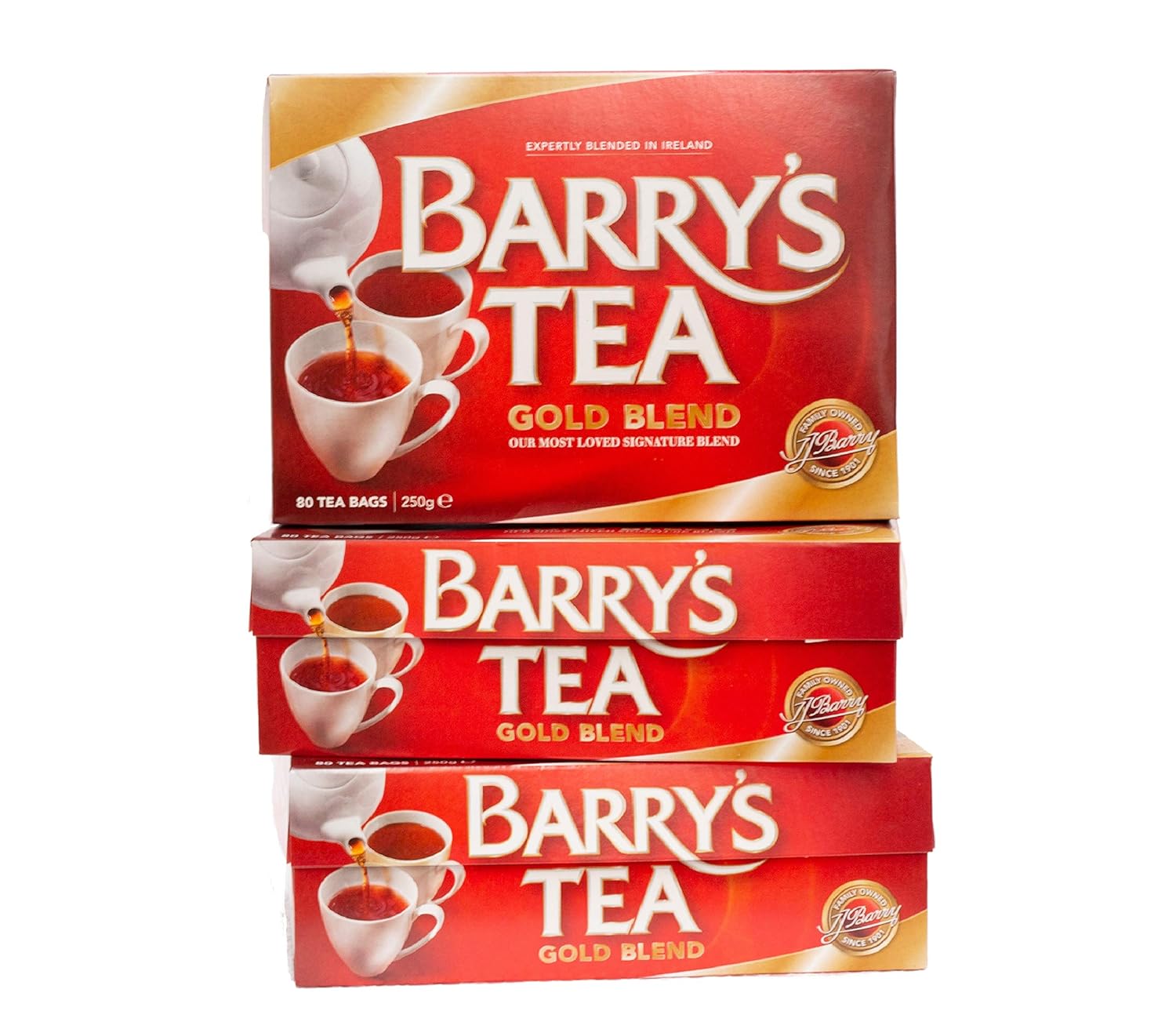 Barry's Tea Gold Blend 80 Teabags (3 Pack), Fresh from