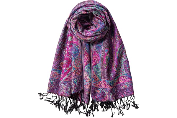 TUSHUSTY Pashmina Feel Shawls Wraps Rave Scarf for Women Soft Silky Reversible Men Scarves Hijab