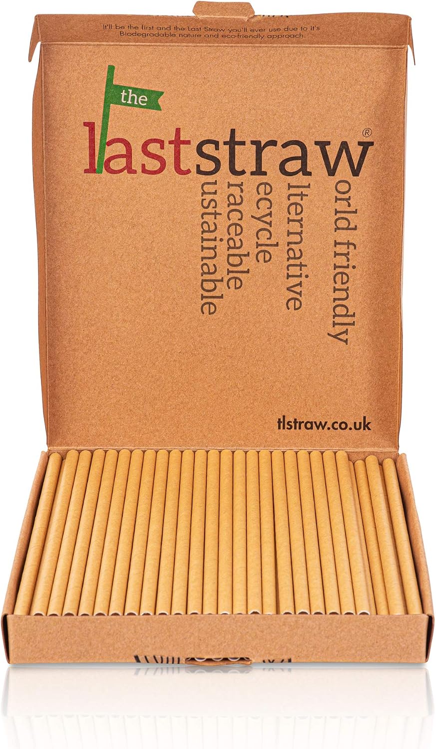 the Last Straw - 100% Biodegradable Paper Drinking Straws (100 Pack)(Plain- Brown)