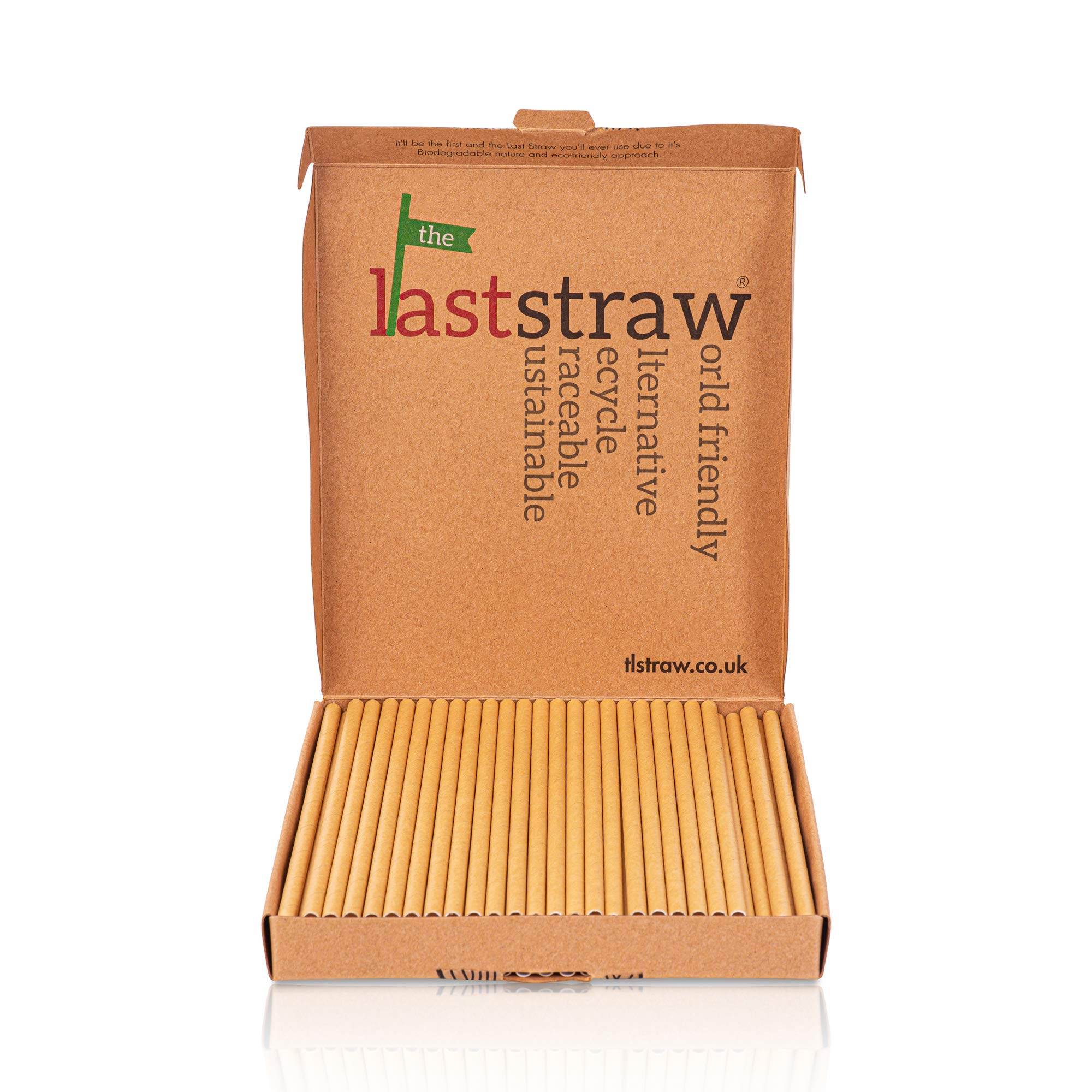 the Last Straw - 100% Biodegradable Paper Drinking Straws (100 Pack)(Plain- Brown)
