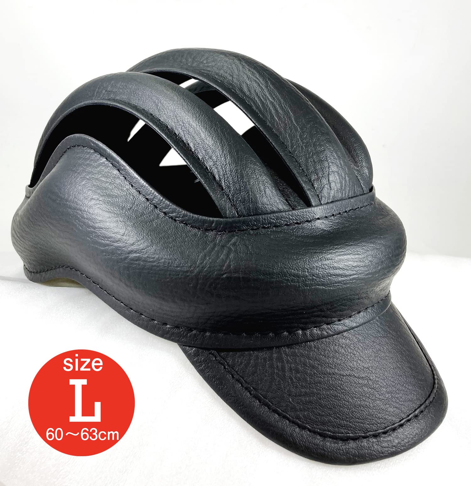 Label: Bicycle Head Protector, Headgear, Size S - M (20.5 - 24.8 inches (52 - 63 cm), Leather, Leather Style, Magnetic Buckle, Lightweight