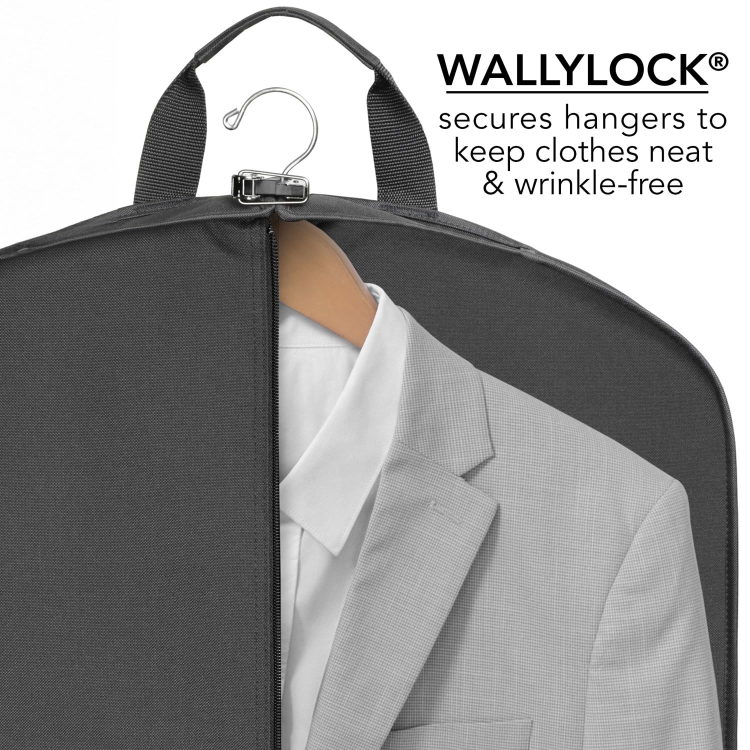 WallyBags 40” Deluxe Travel Carry-On Garment Bag with Two Pockets, Perfect for Suits and Shirts