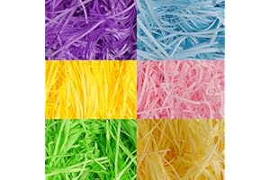 Uptotop 12oz 6 Colors Crinkle Cut Paper Shred Filler for Gift Wrapping Basket Filling, Easter, Valentine's Day, Birthday, Christmas, Thanksgiving, Wedding, Mother's Day(12 oz)