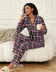 Ekouaer Womens Pajamas Set 2 Piece Button Down Pjs