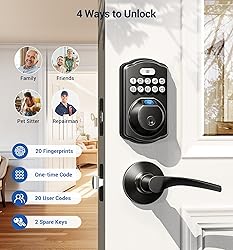 Veise Fingerprint Door Lock with 2 Lever Handles