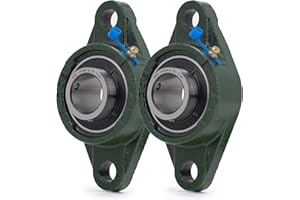 XIKE 2 Pcs UCFL206-18 Bore 1-1/8" Pillow Block Flange Mounted Ball Bearings, Solid Cast Iron Base and Self Aligning Chrome St