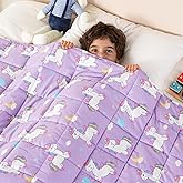 Mr. Sandman Weighted Blanket 3 Pounds Washable, Best for 20-40lb Breathable Heavy Throw Blankets for Sleeping - 36" x 48" Purple Pony Pauly