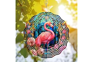 64DECALS 64memory Flamingo Wind Spinner, Flamingo Wind Spinner Hanging for Yard and Garden, Unique Gift Wind Spinner, 3D Hanging Wind Spinner Outdoor, Cute Flamingo Wind Spinner