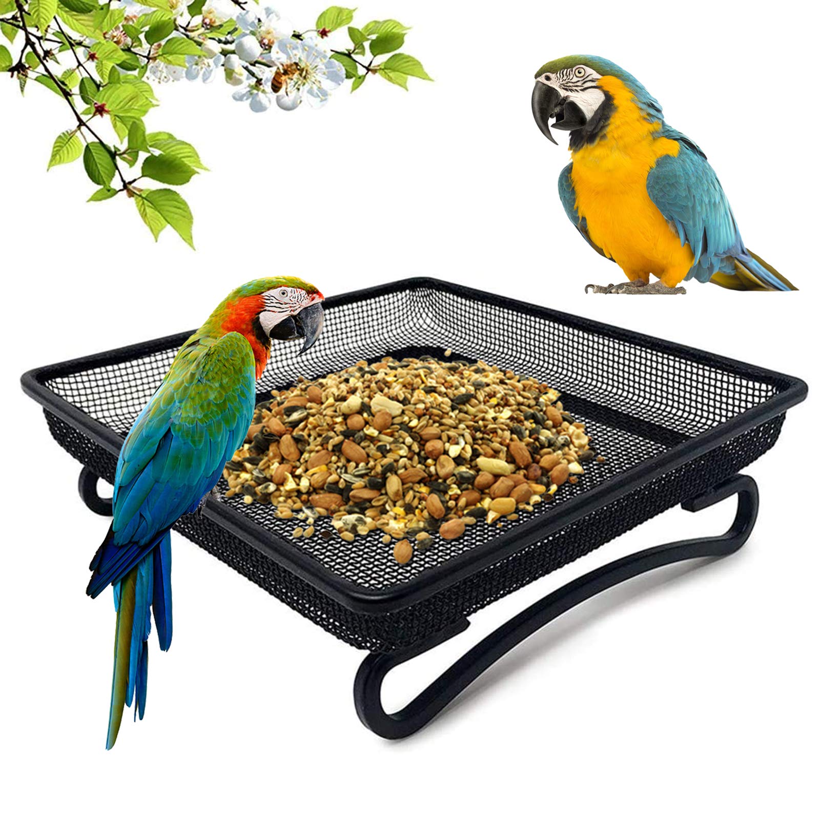 Fine Mesh Ground Feeder,Bowl for Floor Feeding, Wild Bird Feeder Station, Feeder for Wild Birds, bird feeding tray, Feeder Made of Metal, ground bird feeder, Metal Micro Mesh Wild Bird Feeder (A)