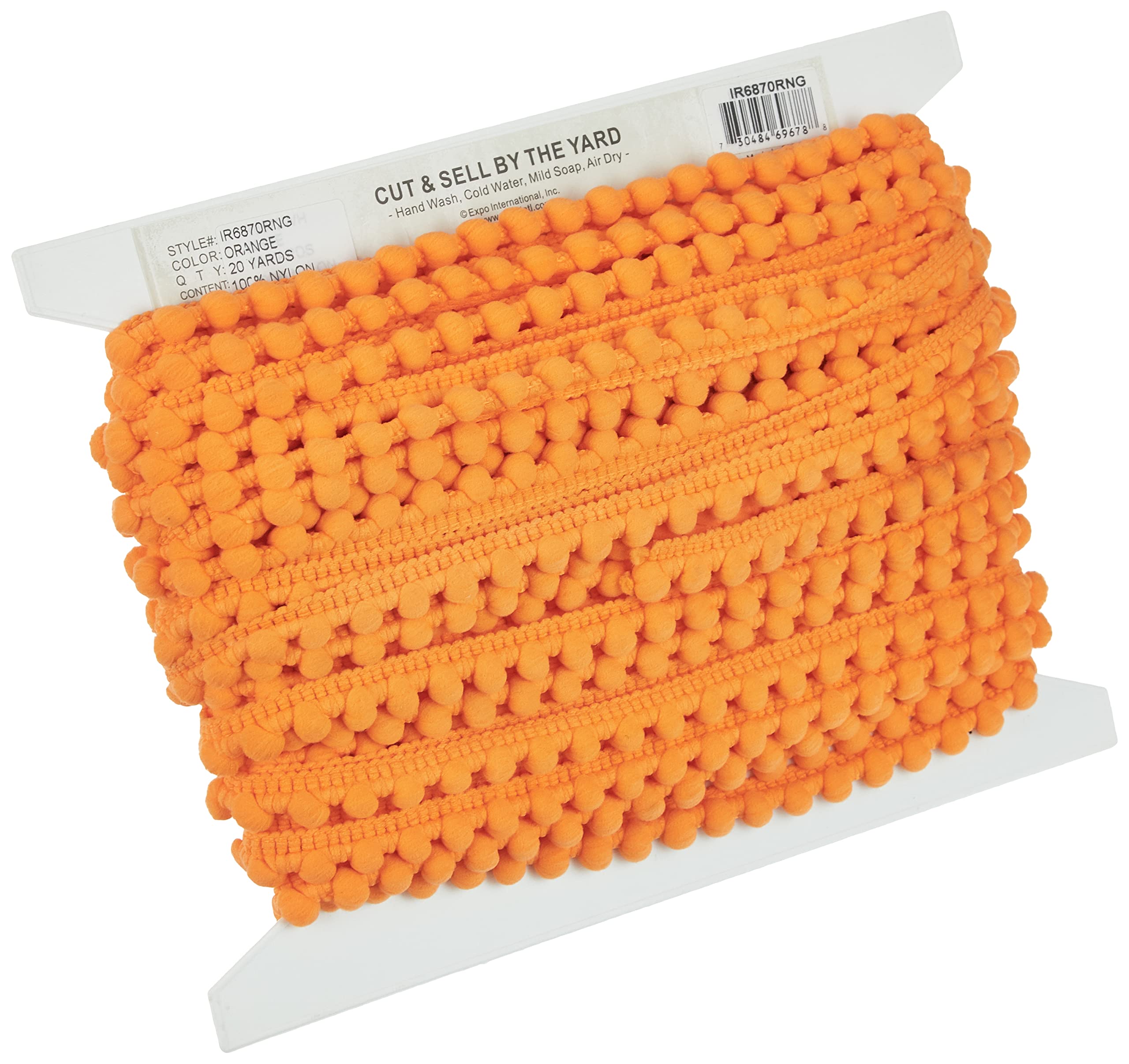 Expo Pea Pod Baby Pom Fringe 3/8-inch x 20Yd Orange, Acrylic, Multicolour