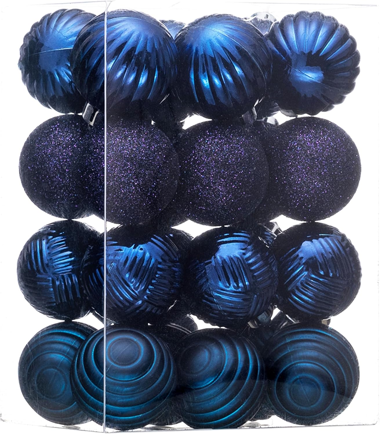 Ornaments - Valery Madelyn Christmas Ornaments Set, 24ct Navy Blue Shatterproof Christmas Tree Decorations Ball Ornaments Bulk, 1.57 Inches Hanging Ornaments for Xmas Trees Holiday Decor