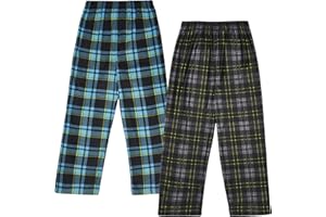 MAD DOG CONCEPTS Mad Dog Boys Pajama Pants - Soft Fleece PJ Bottoms for Kids - Buffalo Plaid Lounge Pants, Warm & Comfy Microfleece 2PK Set