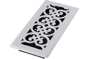 Decor Grates FS410-WH Design Scroll 4x10 Floor Register, White