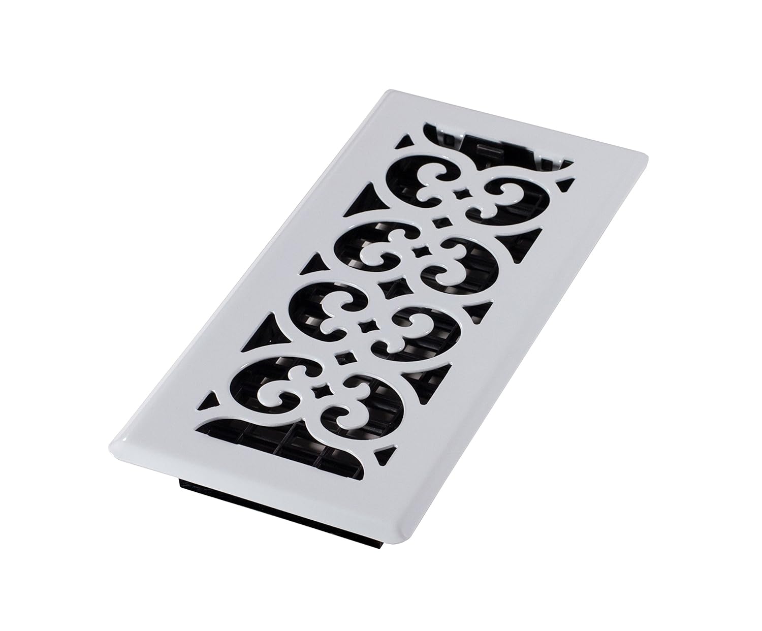 Decor Grates Fs410 Wh Scroll Metal Floor Register White 4 Inch