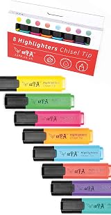 12PA 8 Chisel Tipped Highlighters Set Non-Toxic Water-Based Ink view 2