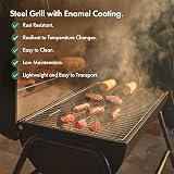 VonHaus Charcoal BBQ Portable Barrel Grill 2 in 1 Smoker with Cast Iron Grill view 3