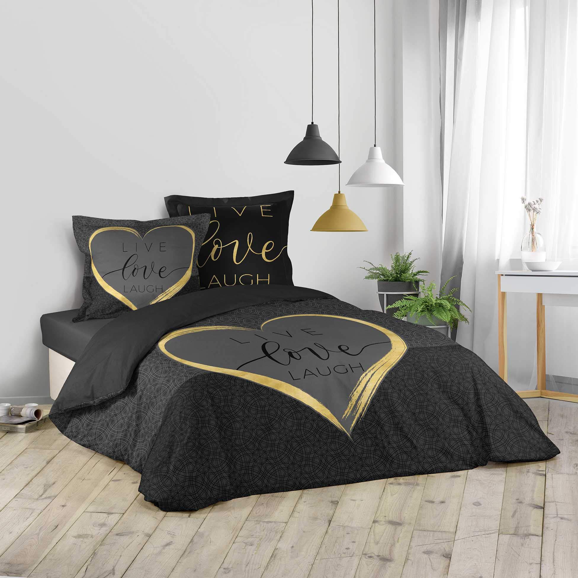 Douceur d'Intérieur, 3-Piece Bedding Set (260 x 240 cm) Crazy Love, 100% Cotton