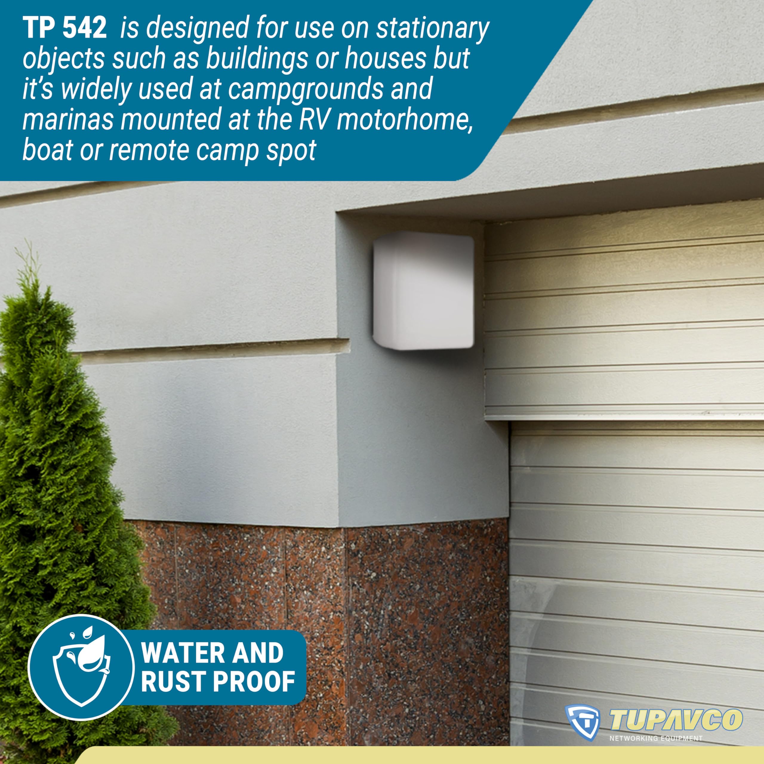 Tupavco TP542 Dual-Band (13dBi) Outdoor Directional Panel Antenna (2.4GHz & 5GHz WiFi) Wireless Network Signal (Pole Mast Mount) Weatherproof High-Gain Long-Range (w/N-Female Connector)