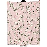 amepay Floral Pink Rose Blanket Gifts for Kids Adult Women,Romantic Flower Vintage Throw Blankets,Soft Comfy Lightweight for Room Couch Bed Sofa Modern Classic Decor,Nature Lover 60x50in