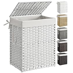 SONGMICS Laundry Hamper with Lid, 23.8 Gallon