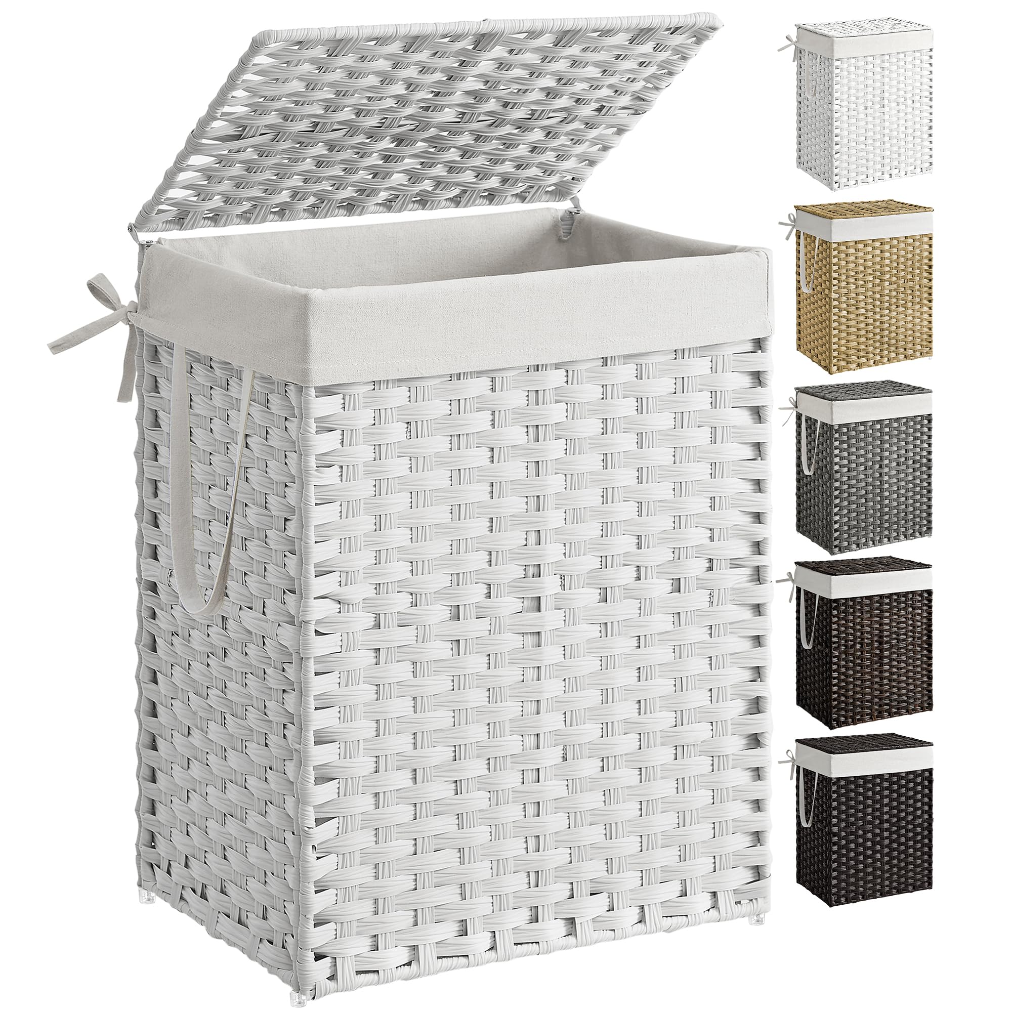 SONGMICS Laundry Hamper with Lid, 23.8 Gallon