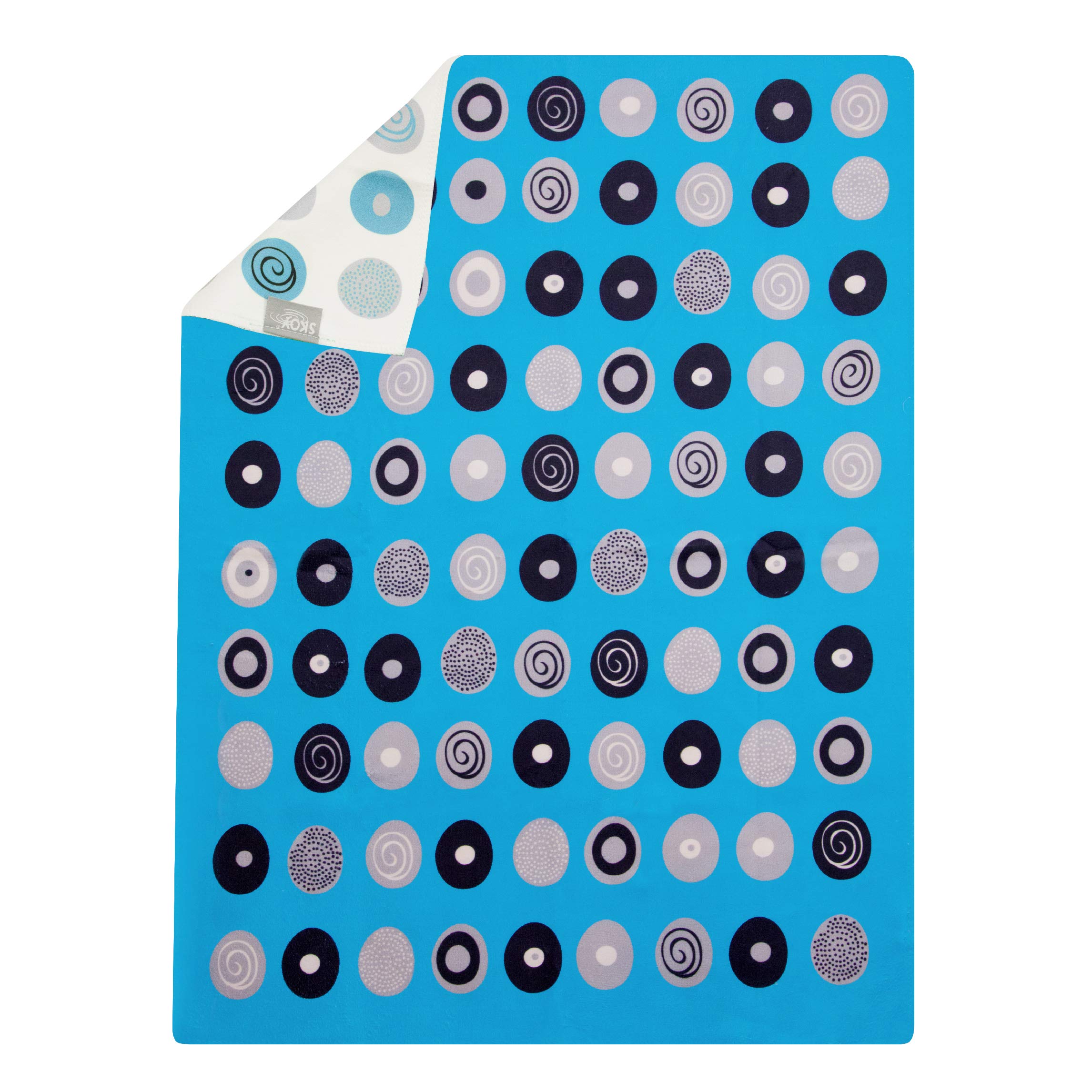 Skoy Kitchen Towel, 100% Recycled Polyester Towel for Dishes, Glassware, Cookware and Hands, Reversible Design, Absorbent Kitchen Towel, 18" x 24", 1-PK, Blue