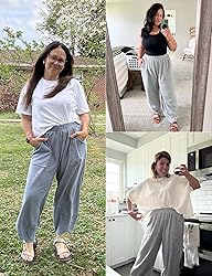 Xiaoxuemeng Womens Baggy Wide Leg Pants Casual