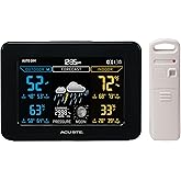 AcuRite 02027AIM Color Weather Station with High Low Temperature and Humidity with Moon Phase, Dark Themed , Black Display