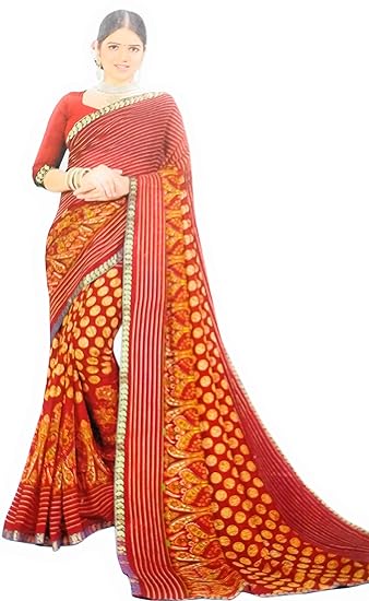 chiffon party wear saree on amazon