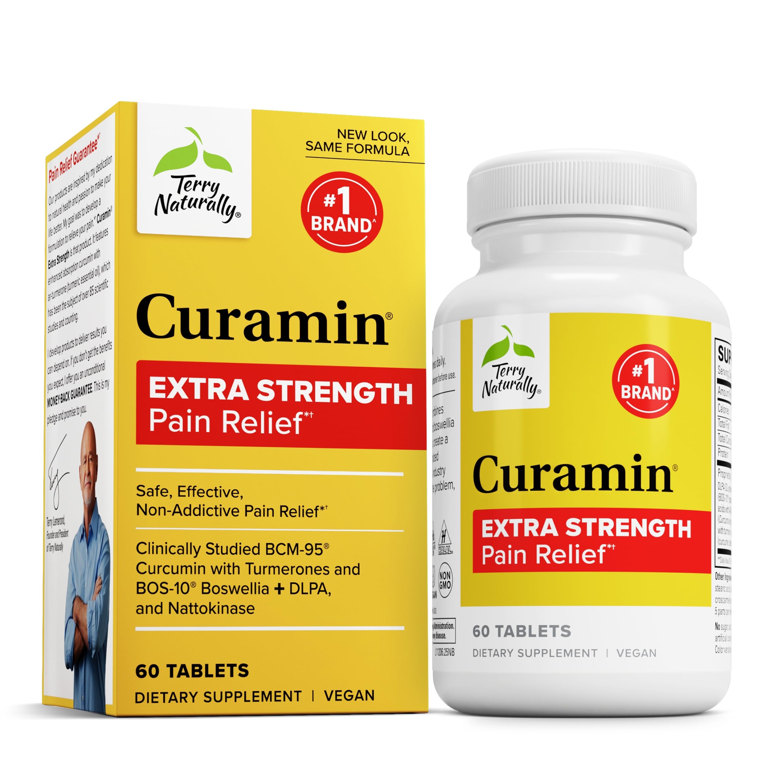 Terry Naturally Curamin Extra Strength - Curcumin & Boswellia Supplement for Healthy Circulation Support - Turmeric Supplement to Support Joints, Muscle Health & Endorphin Production - 60 Tablets
