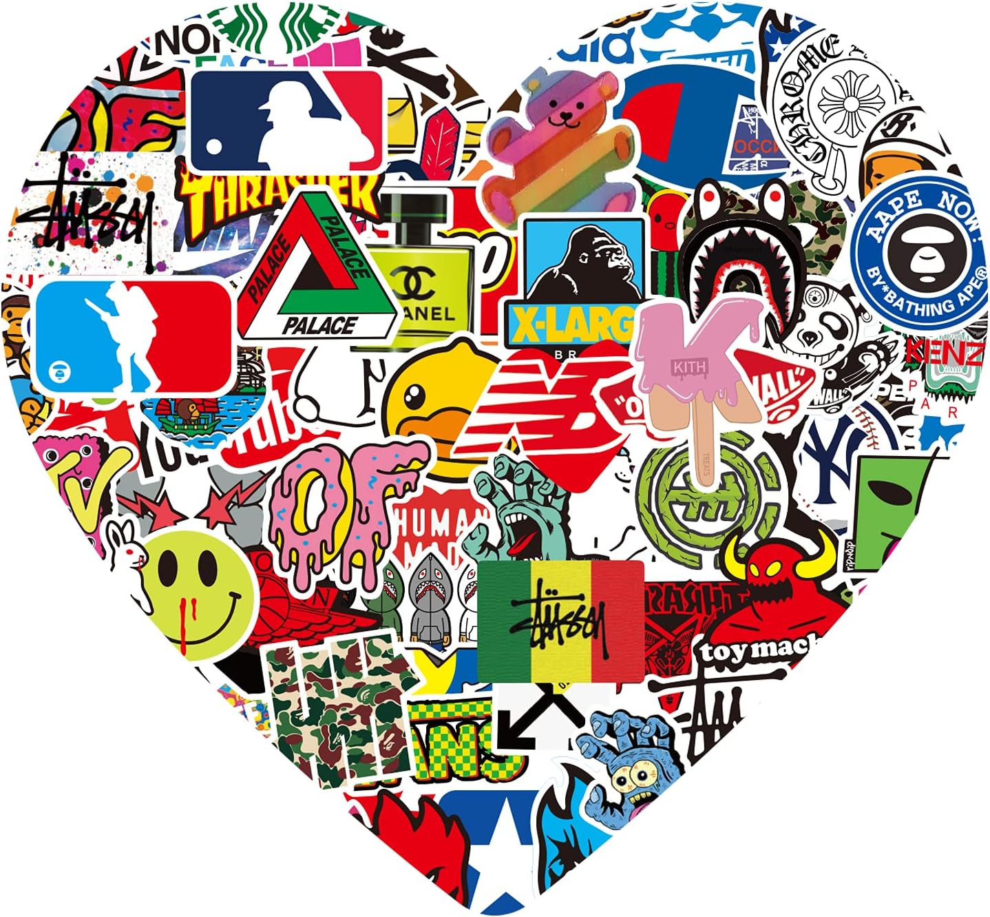Cool Brand Stickers 100 Pack Decals Laptop Computer Skateboard Helmet Laptop Bicycle Hypebeast Bomb Sticker: Computers & Accessories