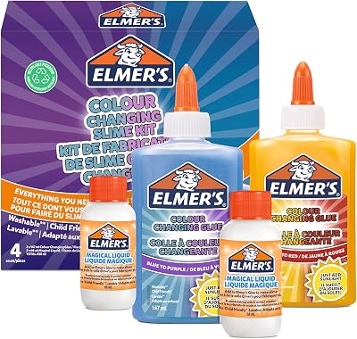 Elmer's Colour Changing Slime Kit 4 Count Glue & Magical Liquid Activator