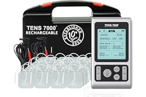 TENS 7000 Rechargeable TENS Unit Muscle Stimulator, 48 Pack Electrodes and Pain Relief Device - Advanced TENS Machine for Effective Back Pain Relief, Nerve Pain Relief, Muscle Pain Relief