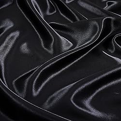 Black Satin Fabric by The Yard, 55 Inch Wide, Shiny