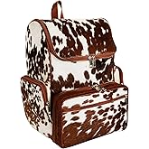 SKY-SELLER Leather Diaper Bag Backpack Maternity Leather Travel Backpack for Teen Girls & Boys - Multifunction Cow Print Baby Diaper Bags