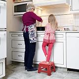 KEPLIN 9 Inch Heavy Duty Folding Step Stool Red Non-Slip Portable view 7