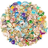 Acejoz 150 Pcs Ocean Beach Sea Charms for Jewelry Making and Bracelets, Assorted Summer Sea Shell Charms Bulk for Earring Necklace Bracelet Jewelry Making and Crafting
