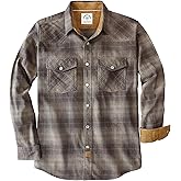 Dubinik® Flannel Shirt for Men Western Mens Pearl Snap Shirts Long Sleeve Casual Cozy Vintage Cowboy Plaid Soft Pure Cotton
