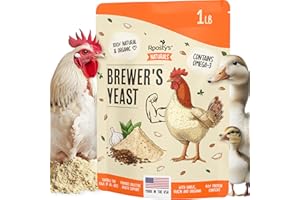 Roosty's Naturals Brewer's Yeast - Over 40% Protein | 1LB Premium Brewers Yeast Powder | Made in The USA | Chicken Vitamins and Supplements with Oregano, Niacin and Flax Seed for Improved Eggs
