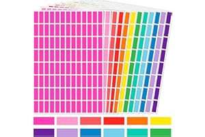 YSHIHE Rectangular Colored Stickers,12 Colors Rainbow Color Color Coding Labels,1inch x 3/8inch (25 x 10mm) Assorted Sticker for Offices Labeling Marking 2496 Pack