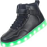 APTESOL Unisex LED Shoes High Top Light Up Sneakers for Women Men