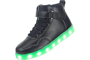 APTESOL Kids LED Light Up Shoes High Top Cool USB Rechargeable Flashing Sneakers for Unisex Child Boys Girls